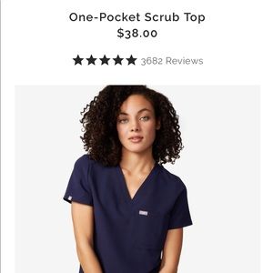 Figs one pocket scrub top! Navy